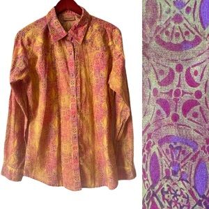 WRANGLER Western Shirt Pearl Snap Buttons Sz M